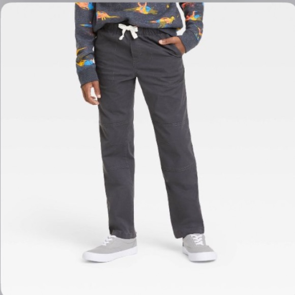 Boy’s Cat & Jack Straight Fit Pull-On Pants (Size: 12) (Color: Charcoal Grey)